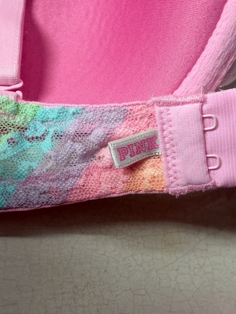Victoria secret/pink -Pastel Rainbow Lace T-Shirt Bra - Women Intimates - Picture 3 of 4
